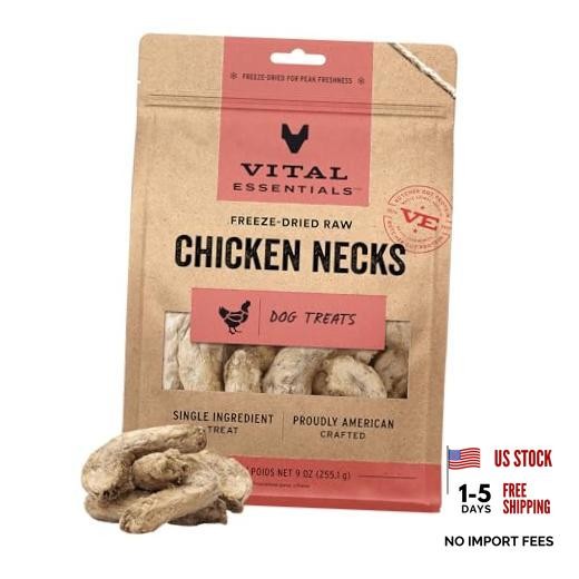Freeze Dried Raw Dog Treats | Single 9 Ounce (Pack of 1) Chicken Necks