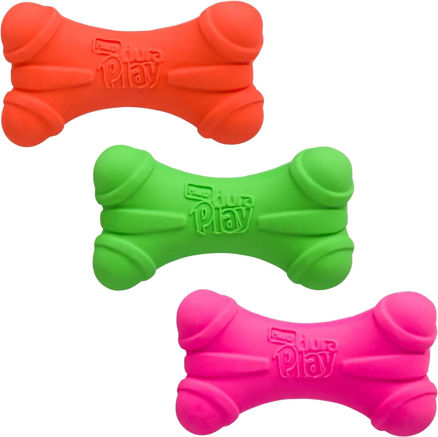 Bone Squeaky Latex Dog Toy for Medium Breeds, 3 Pack