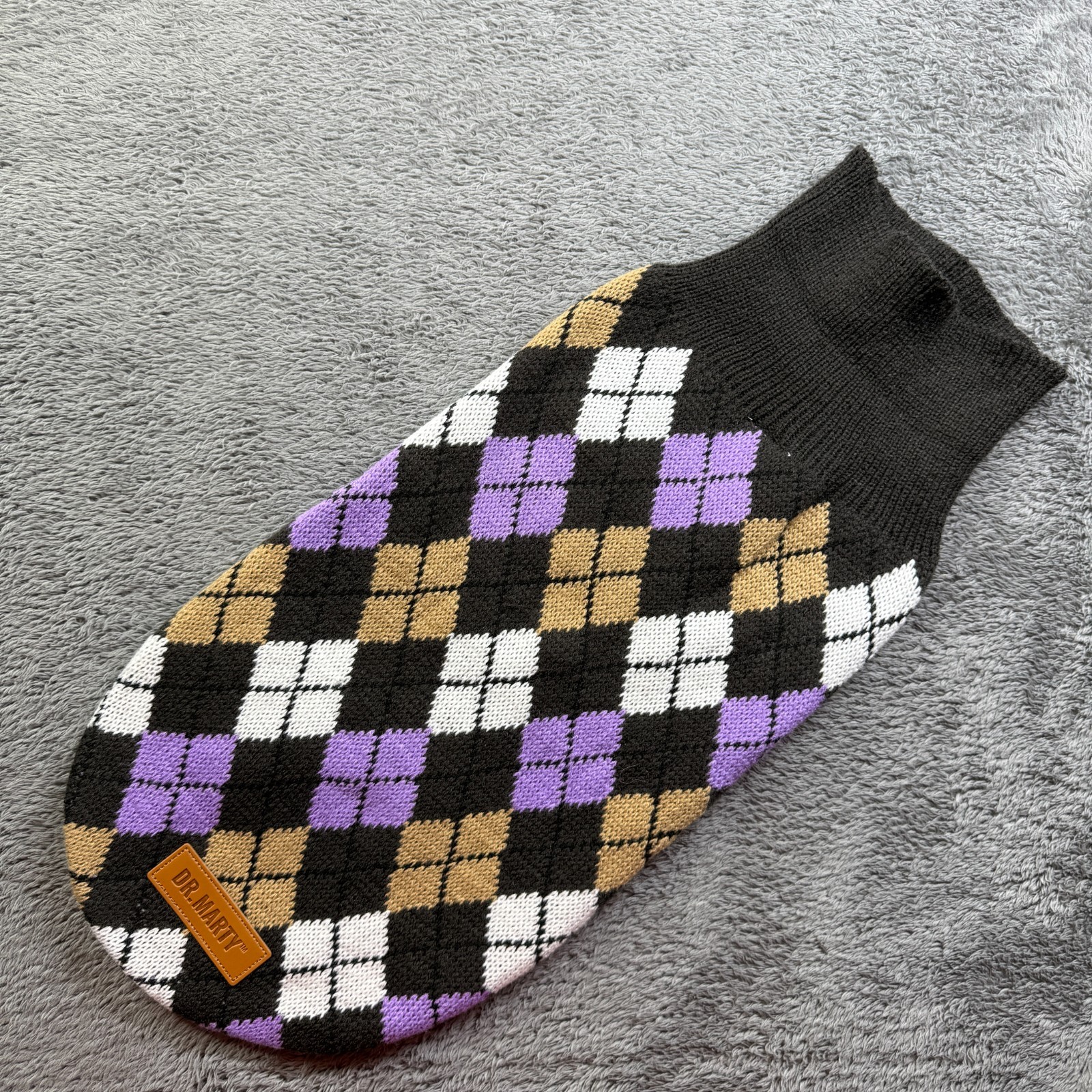 Dr Marty Argyle Doggy Sweater Short Sleeve Medium Size Dog S Purple