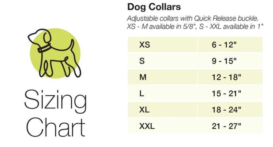 Up Country Dog Collar or Leash Bow Wow Pattern Sizes XS S M L XL XXLG
