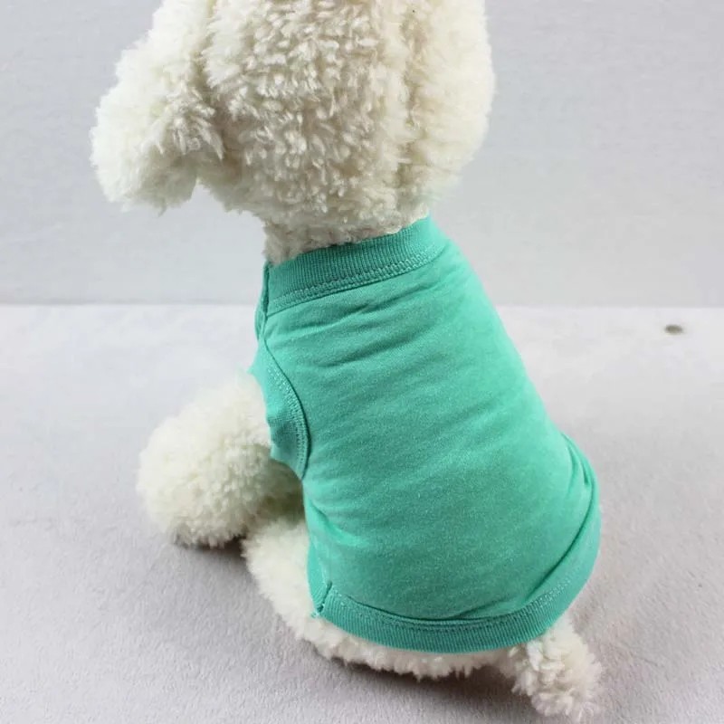 Cotton Dog T-Shirt Blank Pet Clothes Soft Puppy Vest for Small Medium Large Dogs