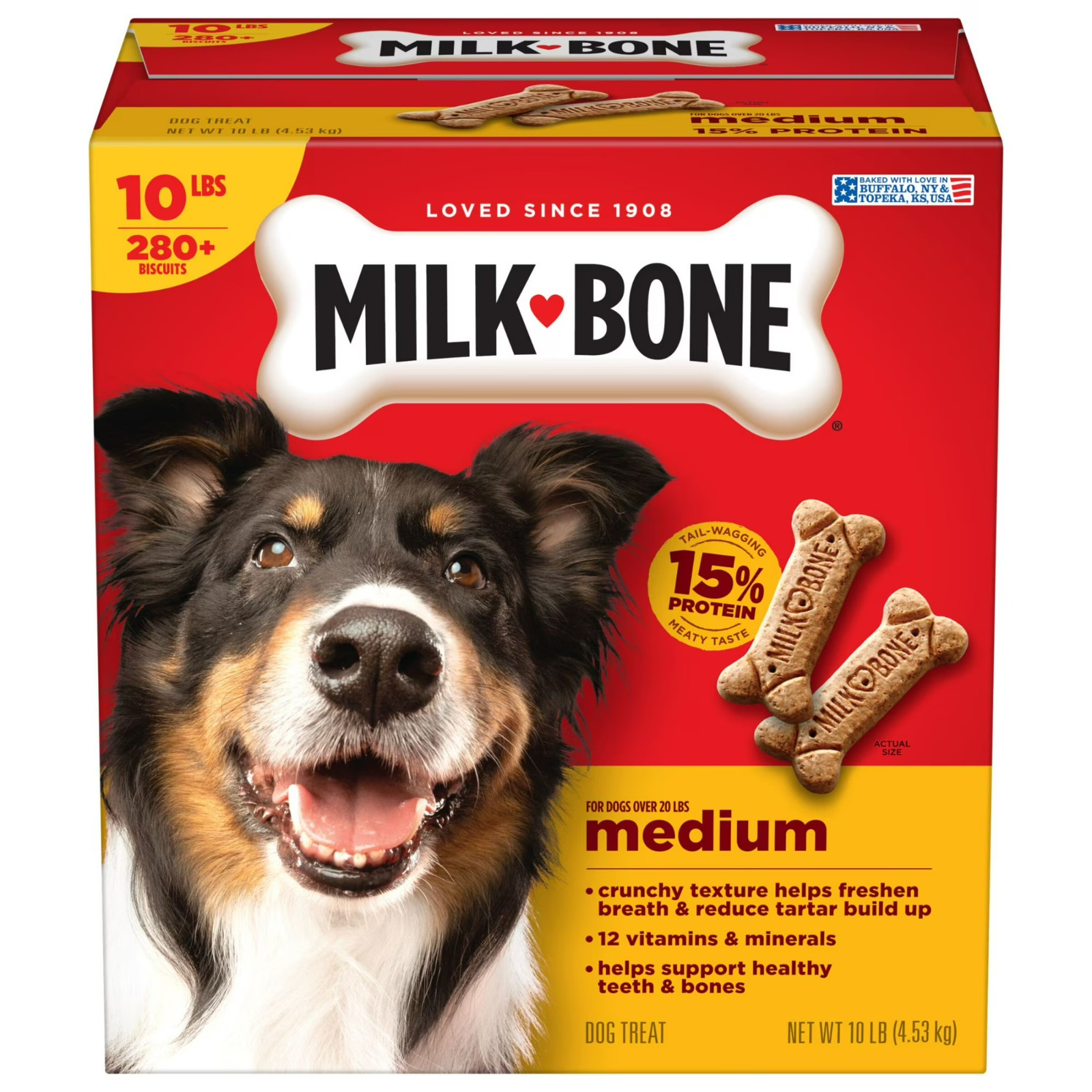 Milk-Bone Original Dog Biscuits, Medium Crunchy Dog Treats, 10 lbs