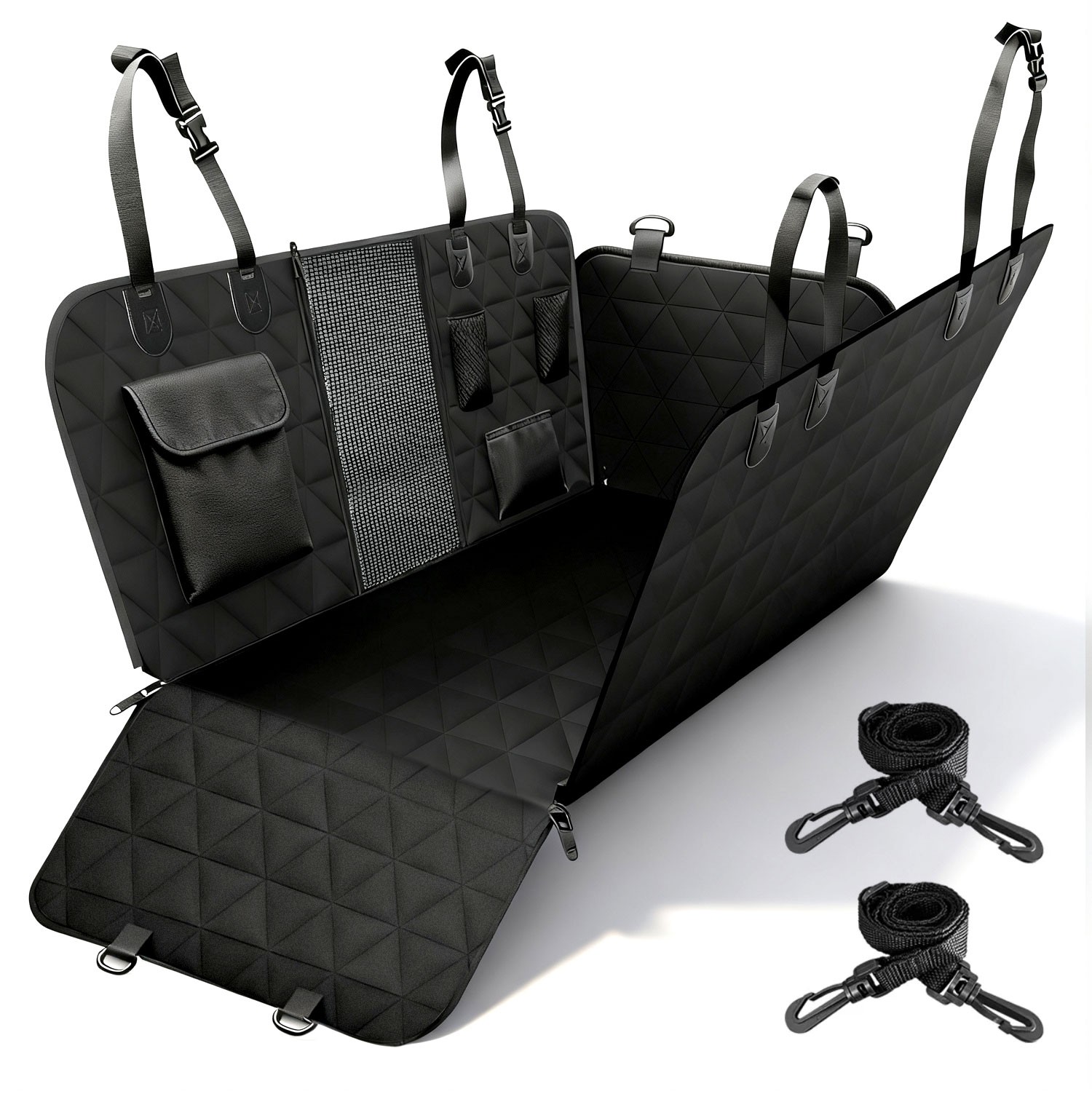 Dog Seat Cover Hammock Pet Seat Pad Back Car Truck w/Pet Seatbelt Waterproof