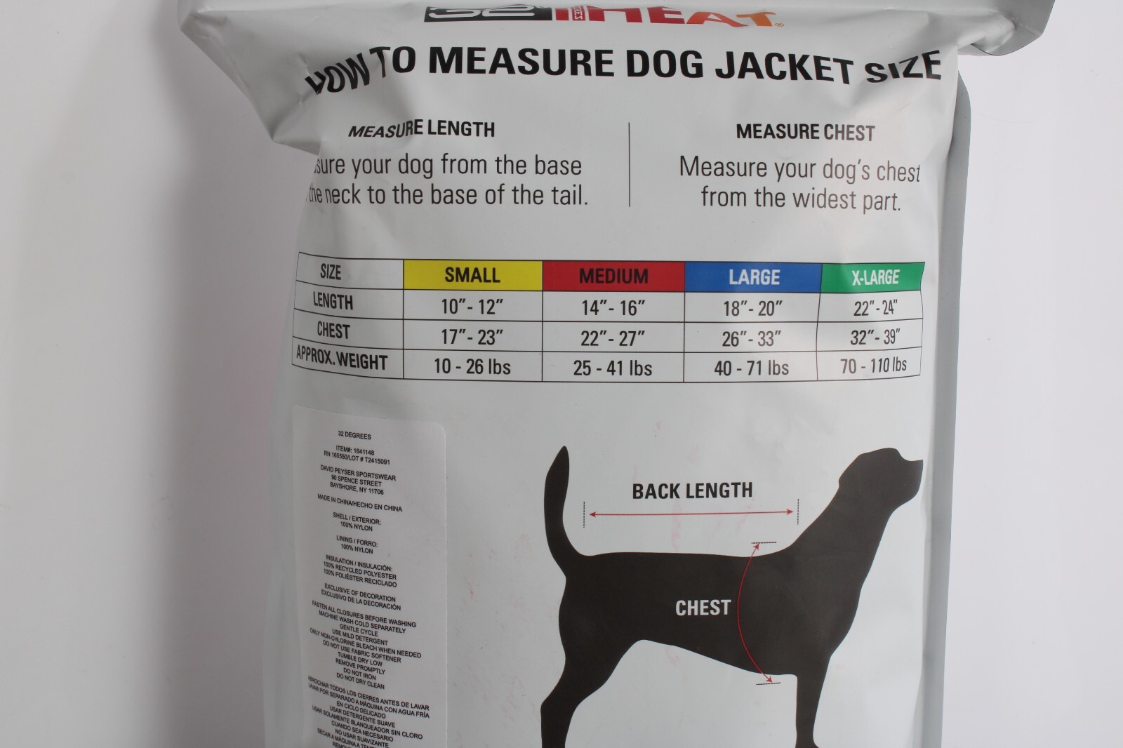 32 Degrees Dog Jacket Puffer Vest XS/S/M/L/XL Purple, Red, Blue Easy Leash Hole