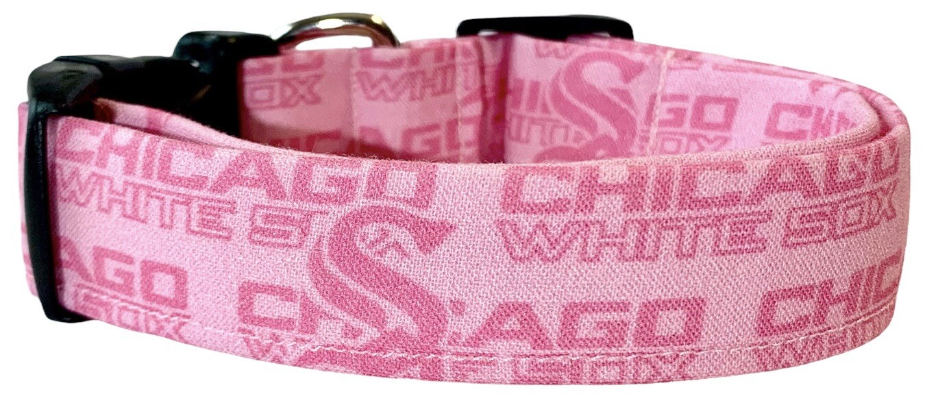 Pink Chicago White Sox Handmade Dog Collar