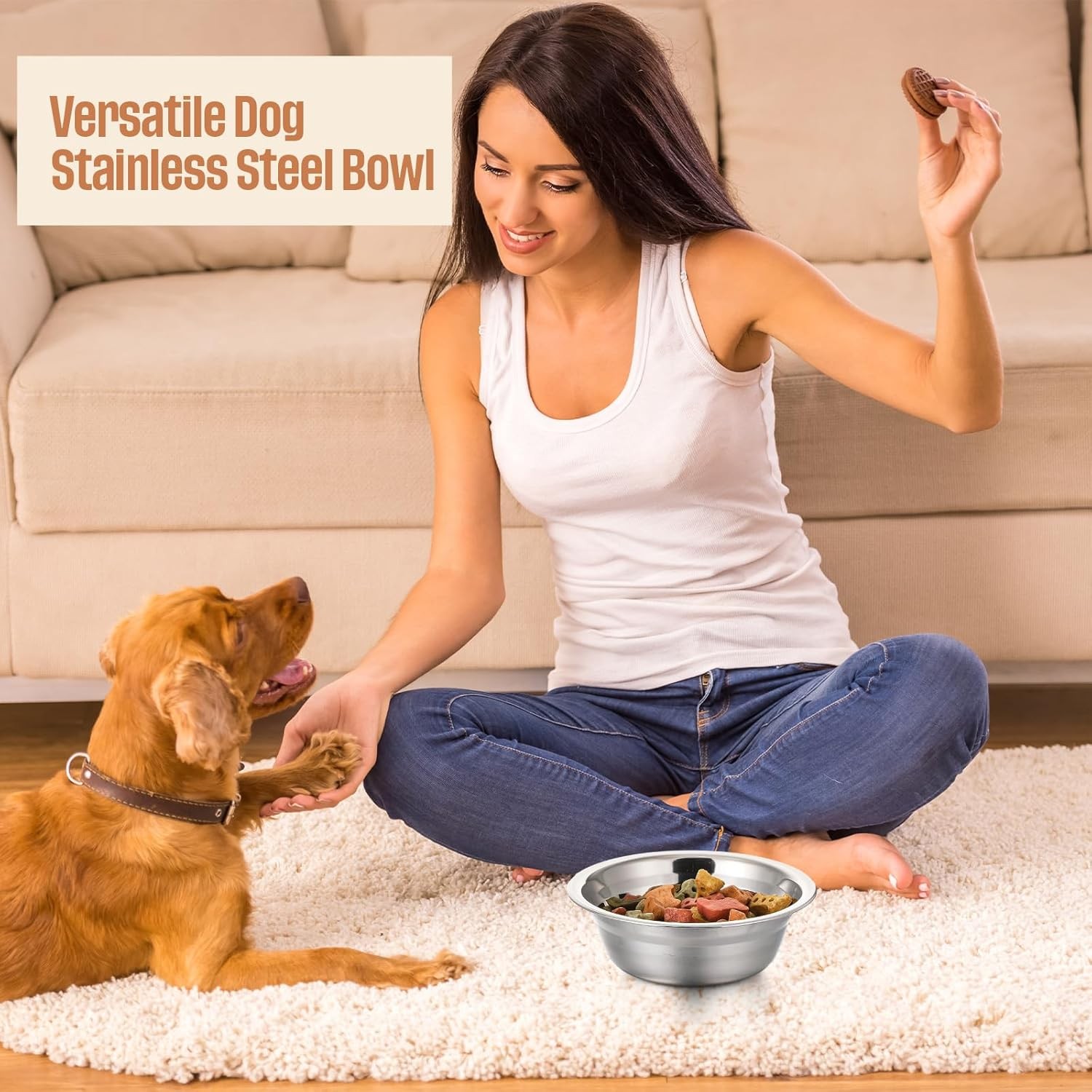 Zhehao 30 Pcs Stainless Steel Dog Bowls Bulk 10 oz, as shown in the picture