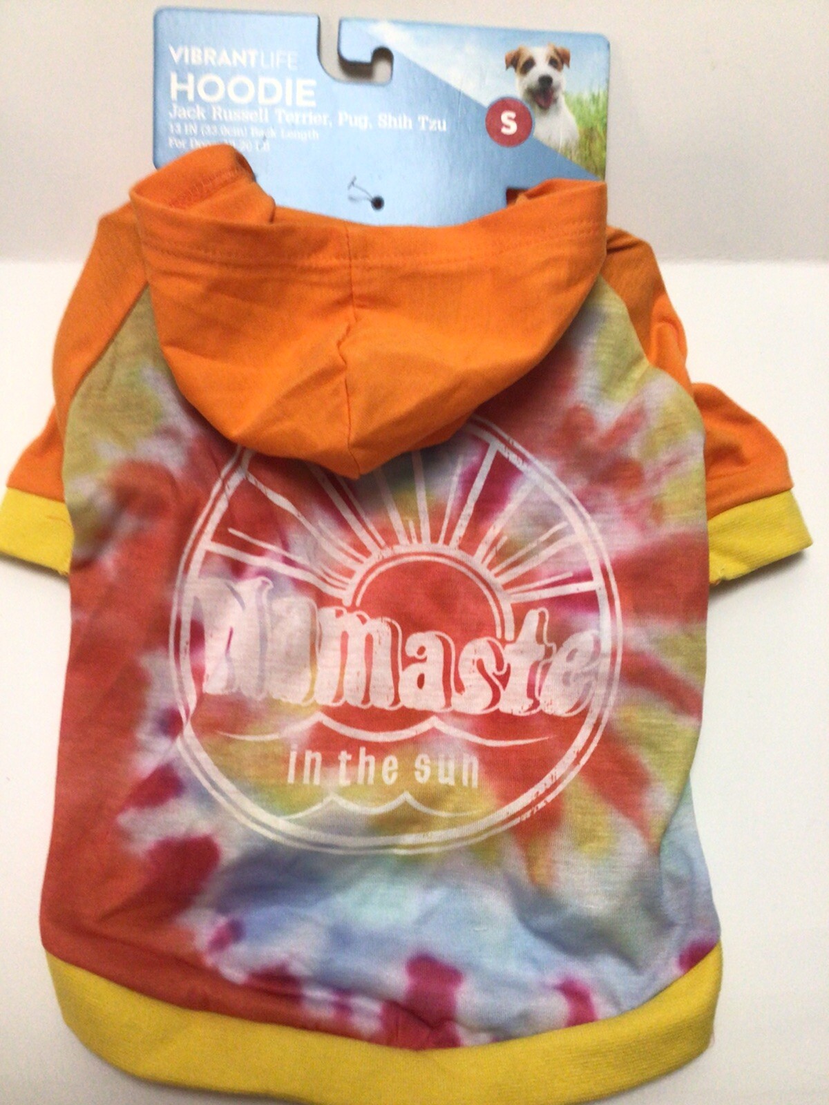 Vibrant Life Dog Hoody Shirt Small Namaste Tie Dye For 10-20 Lb Dog NEW