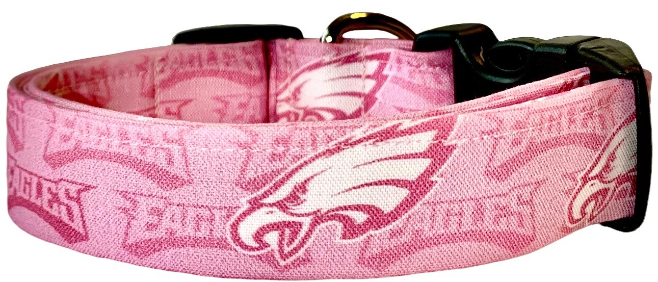 Pink Philadelphia Eagles Mini Logos Handmade Dog Collar