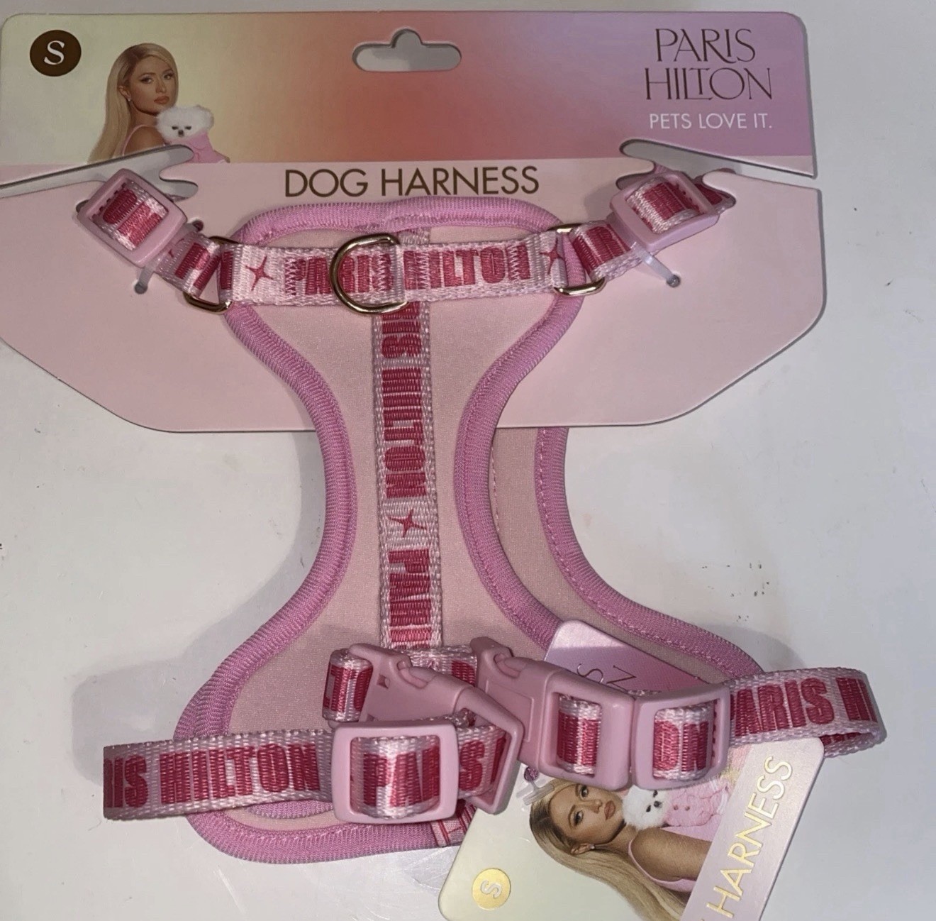 PARIS HILTON 🐶Sz: Small Dog Harness Pink 15-19” Pomeranian,Shih Tzu,BichonFrise