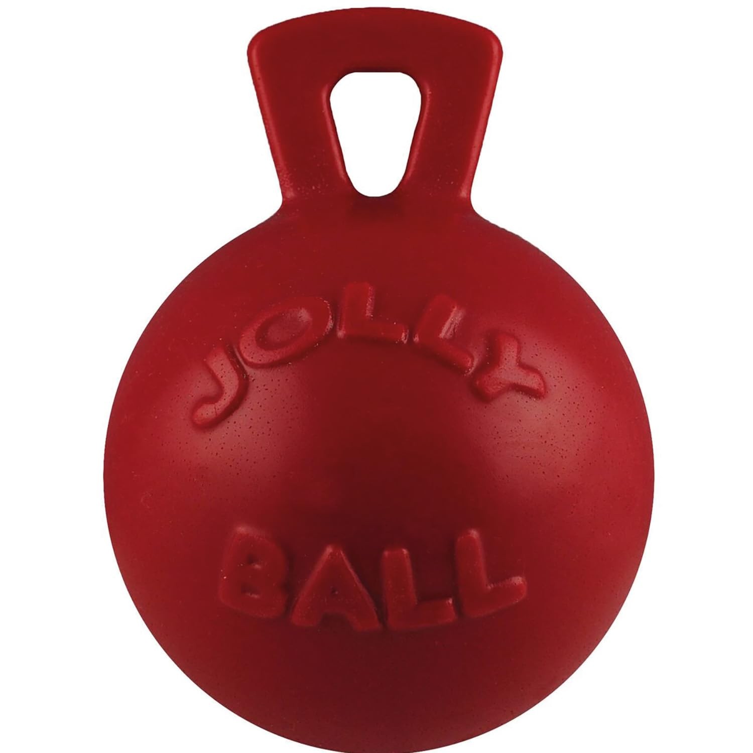 Jolly Pets Tug-n-Toss Heavy Duty Dog Toy Ball with Handle, 8 Inches/Large, Re…