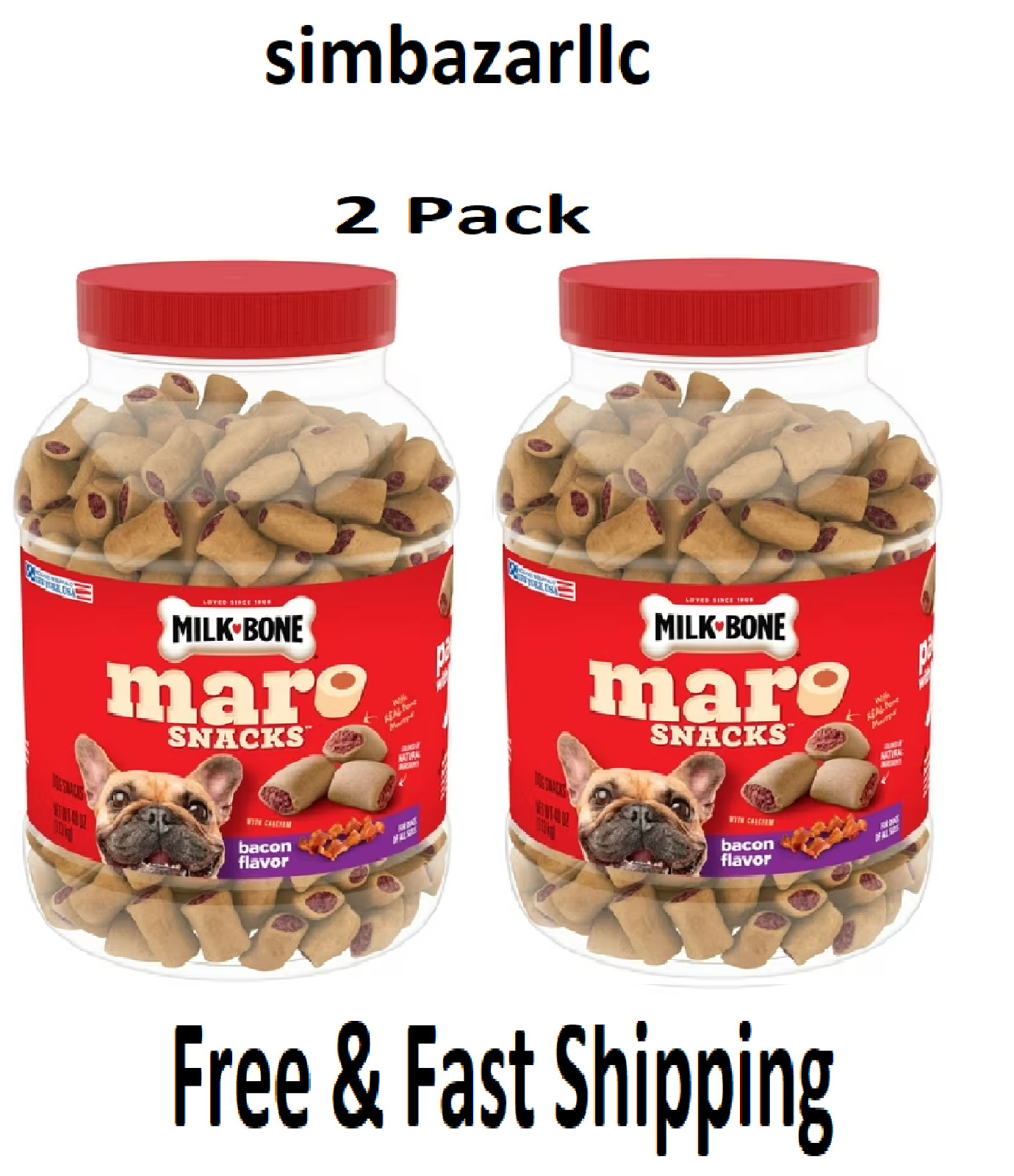 Milk-Bone Marosnacks Dog Treats, Bacon Flavor , 40 oz Pack-2