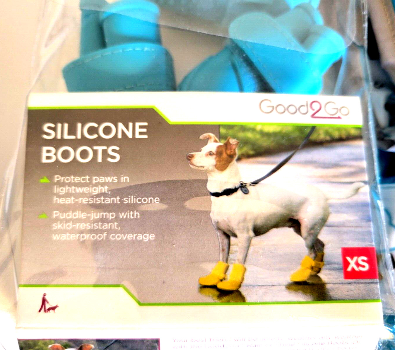 NWT Good2Go DOG REFLECTIVE RAINCOAT REVERSIBLE Blue w Boots Size Xtra Small