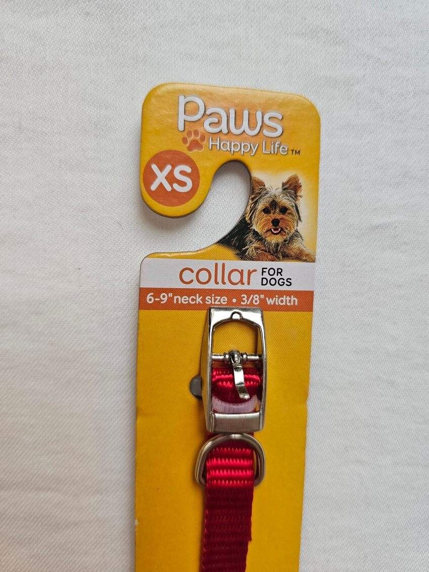 2 Red Rhinestone Collars Paws Brand Size Xtra Small 6-9 Inch Neck Size New