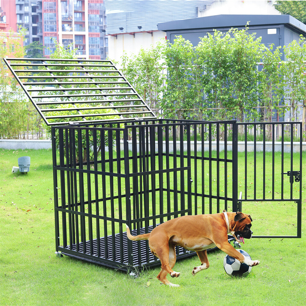 Heavy Duty Indestructible Dog Crate Cage for Large Medium High Anxiety Dogs