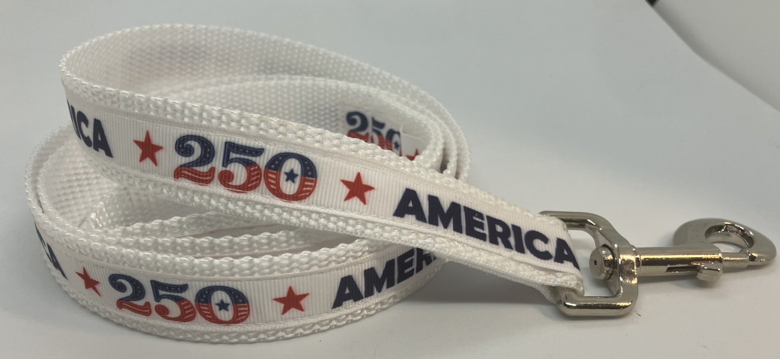 Dog Leaches/Leads Patriotic 250 America Red White Blue On White Handmade Sturdy