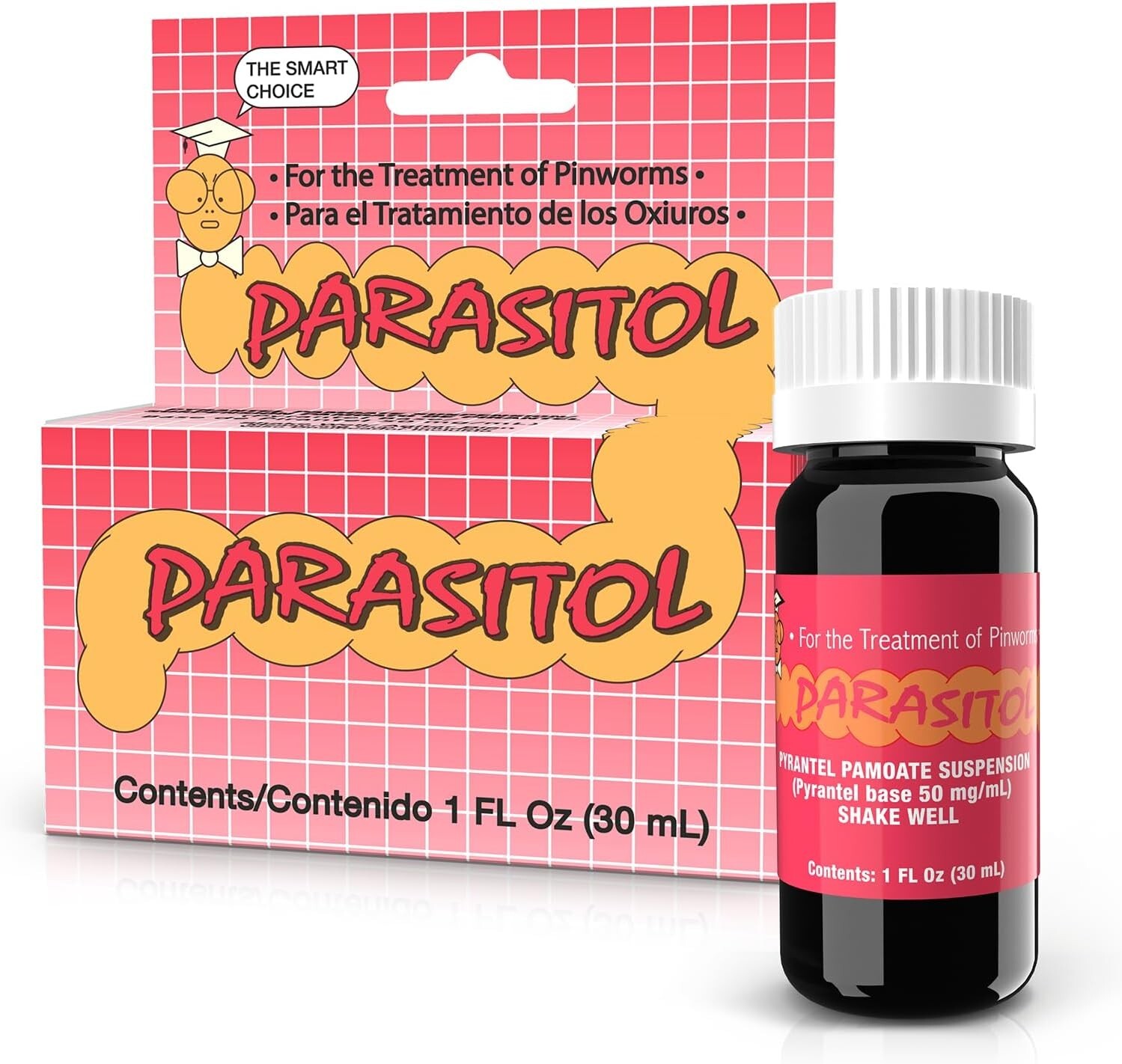 Parasitol Pinworm Dewormer for Humans, 1 Fl Oz (1 Pack) – Pyrantel Pamoate Medic