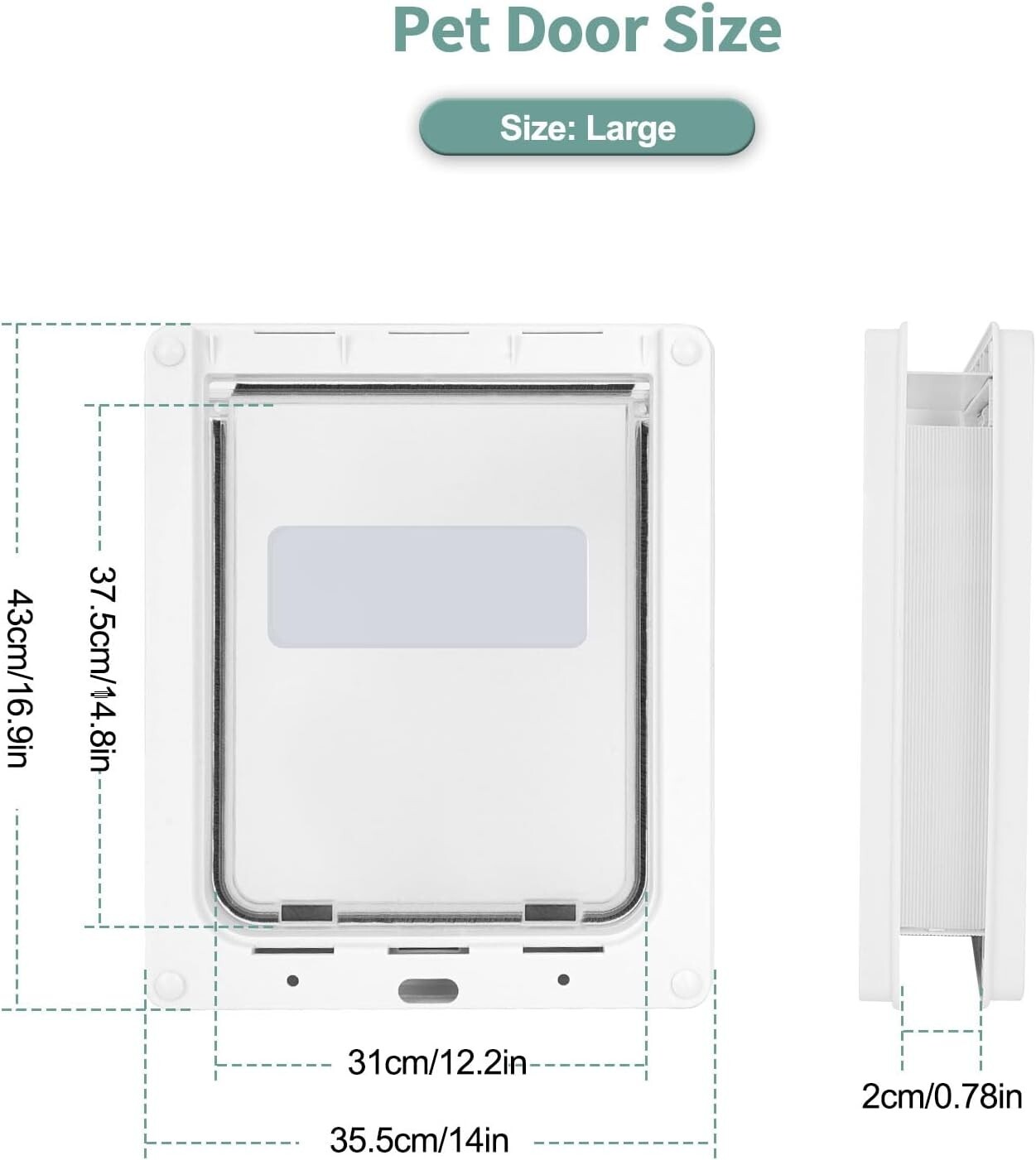 Extra Large Dog Door Easy Install L Flap Mount Slide Locking Panel Pet Frame