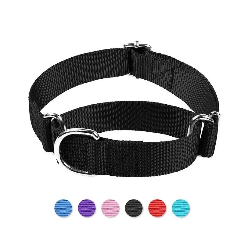 Adjustable Martingale Dog Collar Heavy Duty Nylon Safety Training Design