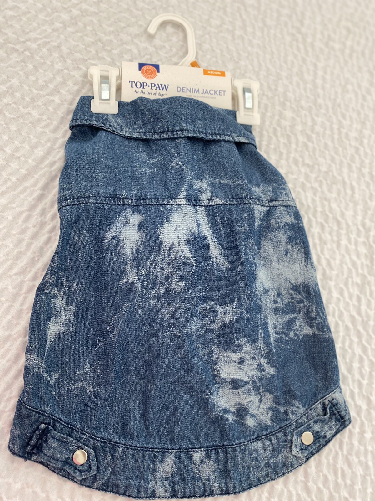 Top Paw Tyedye Dog Comfortable Denim Jacket Short Sleeve Medium New With Tags*