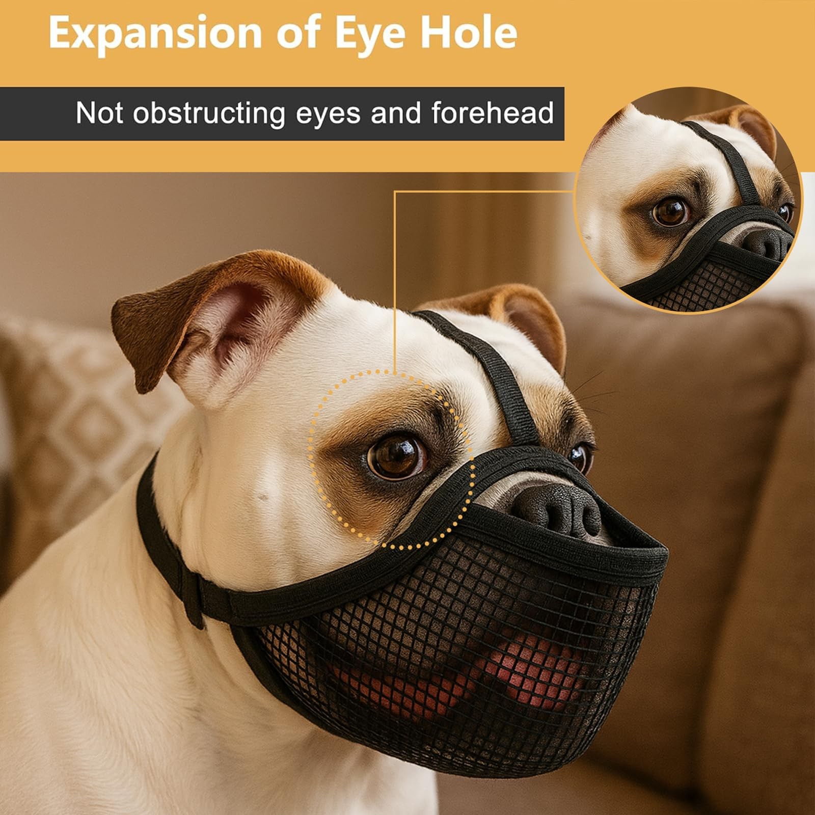 Colenumone French Bulldog Muzzle Short Snout Mask for Pug Shih Tzu English Dog