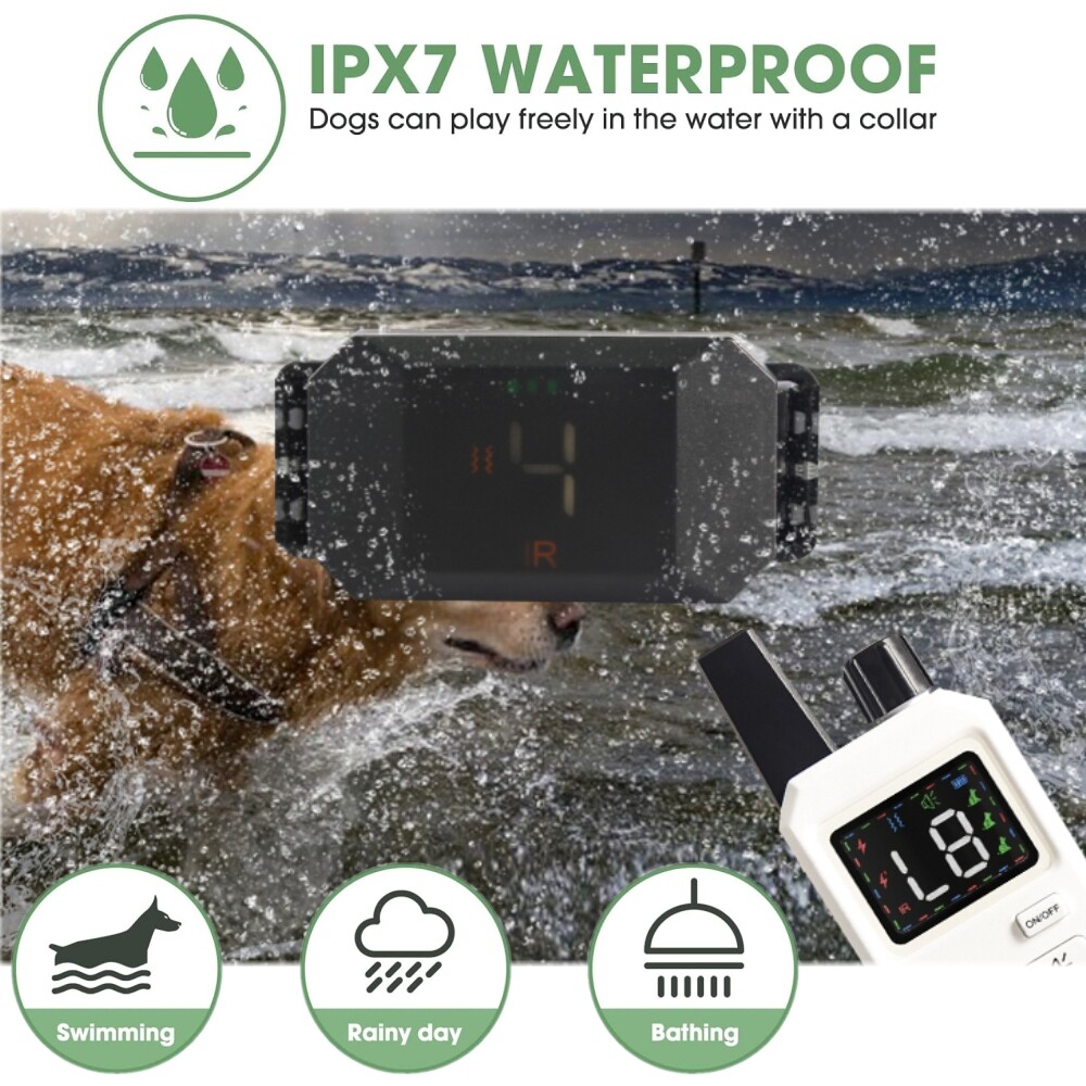 2800 FT Remote Dog Shock Collar Training Rechargeable Waterproof LCD Pet Trainer