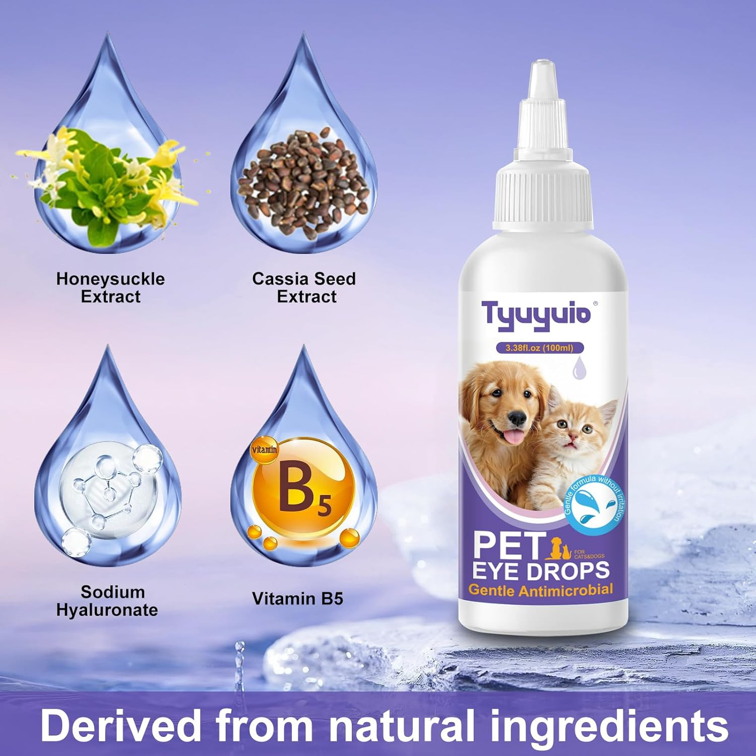 Pet Eye Drops for Dogs and Cats to Soothe Eyes Irritation & Infection Allergy,Re