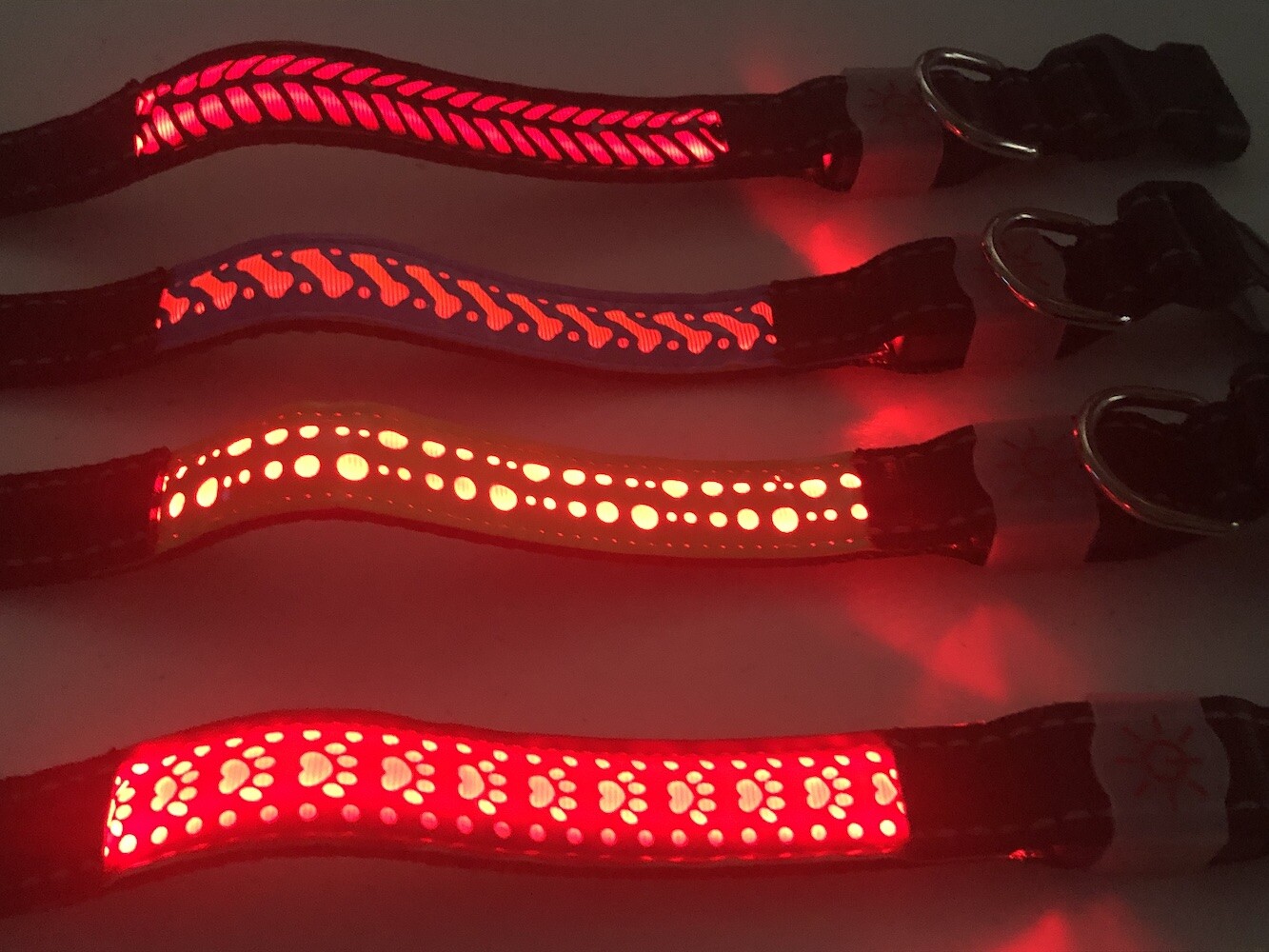 PREMIUM RECHARGEABLE LED GLOW COLLAR dog pet safety light-up flashing glow S M L