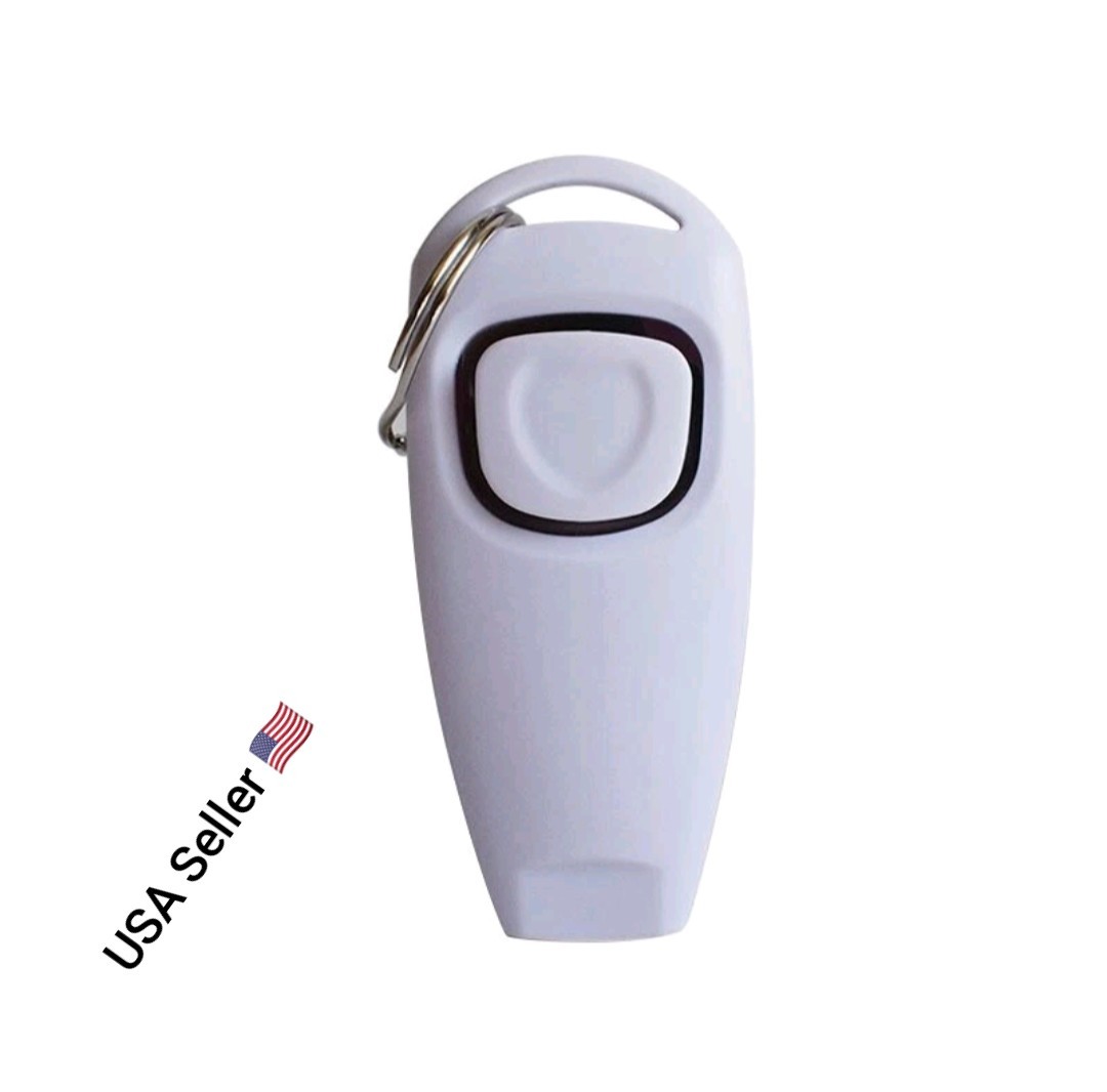 Hot 2 In 1 Cute Shape Dog Whistle Clicker Pet Dog Trainer Aid Guide With Key