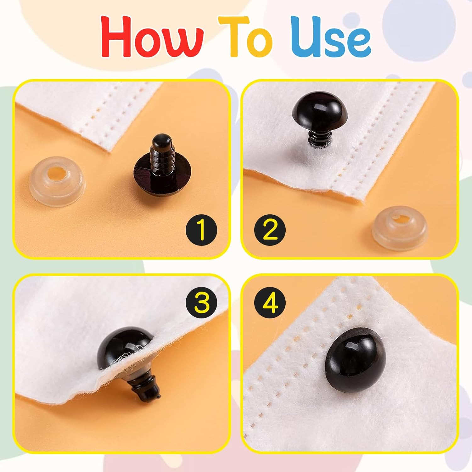 1100PCS Safety Eyes and Noses, Amigurumi Safety Eyes for Crocheting, Colorful Do