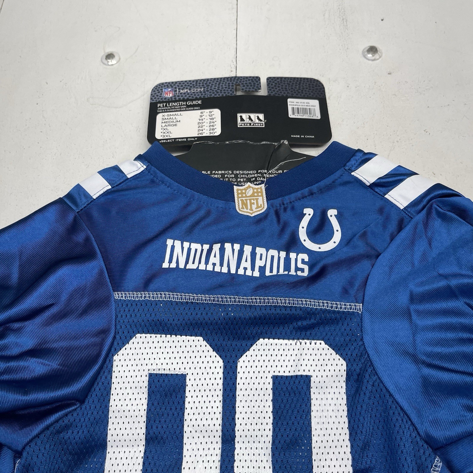 NFL Indianapolis Colts Blue Mesh Short Sleeve Pet Dog Jersey Size XXL Defects