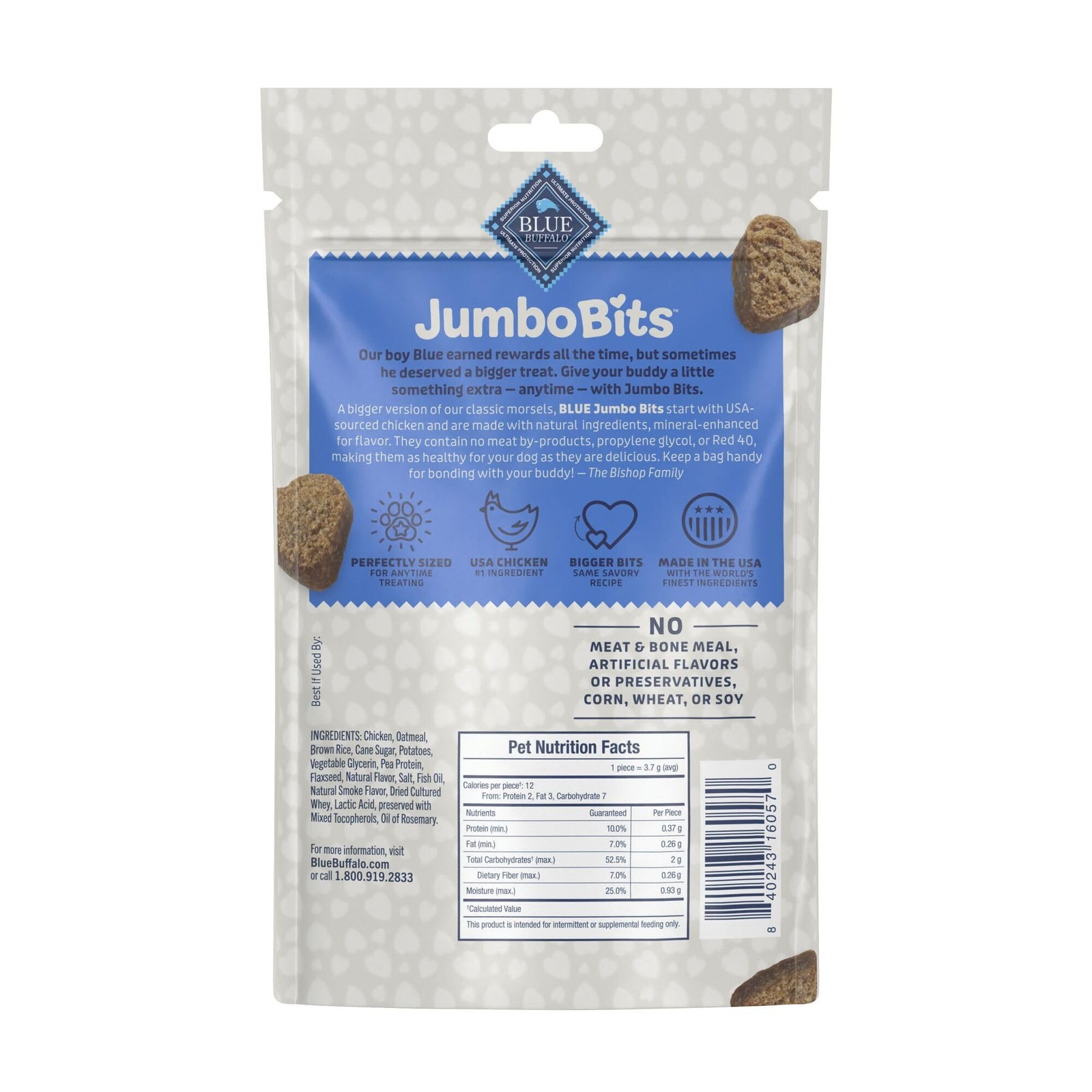 Blue Buffalo Jumbo Bits, Soft & Chewy Anytime Treats, 4 Ounce (Pack of 1)