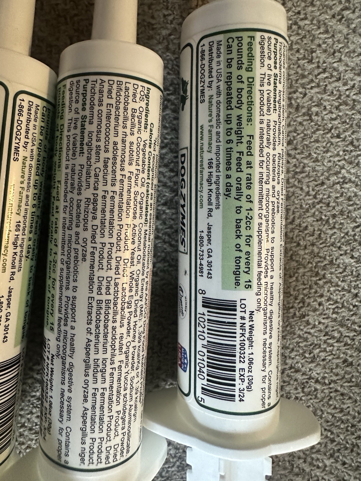 Nature’s Farmacy DOGZYMES Canine Paste Probiotic Digestion Aid for Adult Dogs