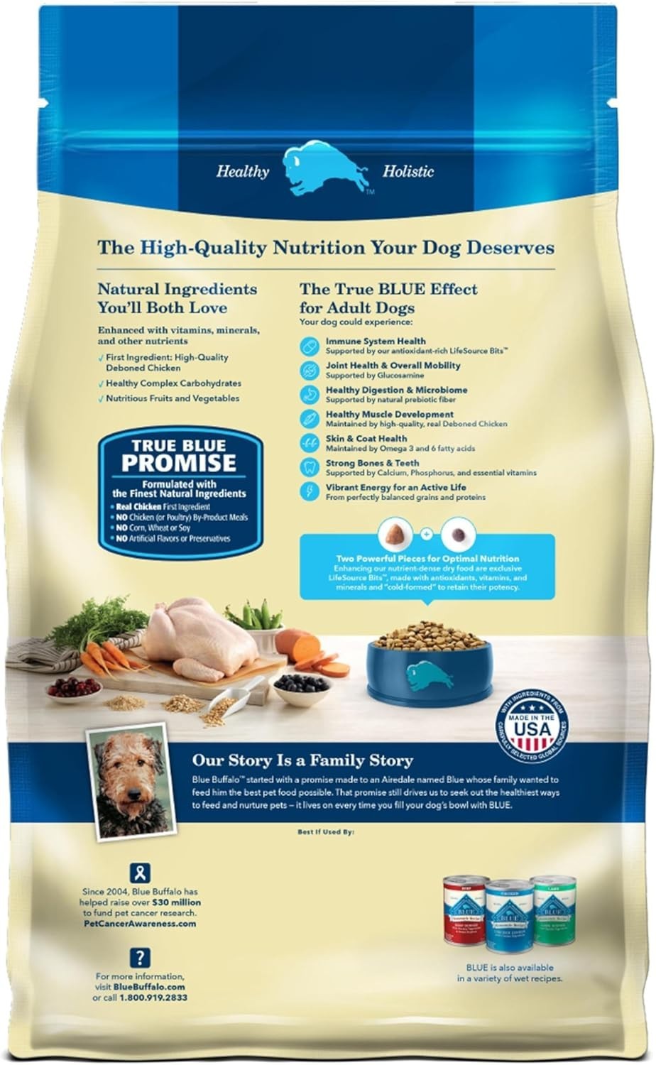 Blue Buffalo Life Formula Senior Chicken & Brown Rice Recipe Dry Dog Food, 30 lb