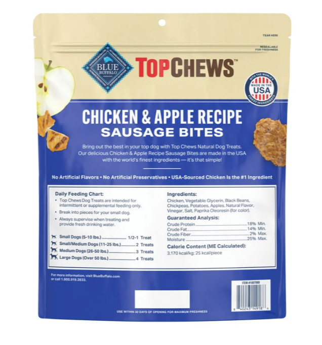 Top Chews Chicken & Apple 100% Natural Dog Treats – Soft / Grain-Free, 40 oz
