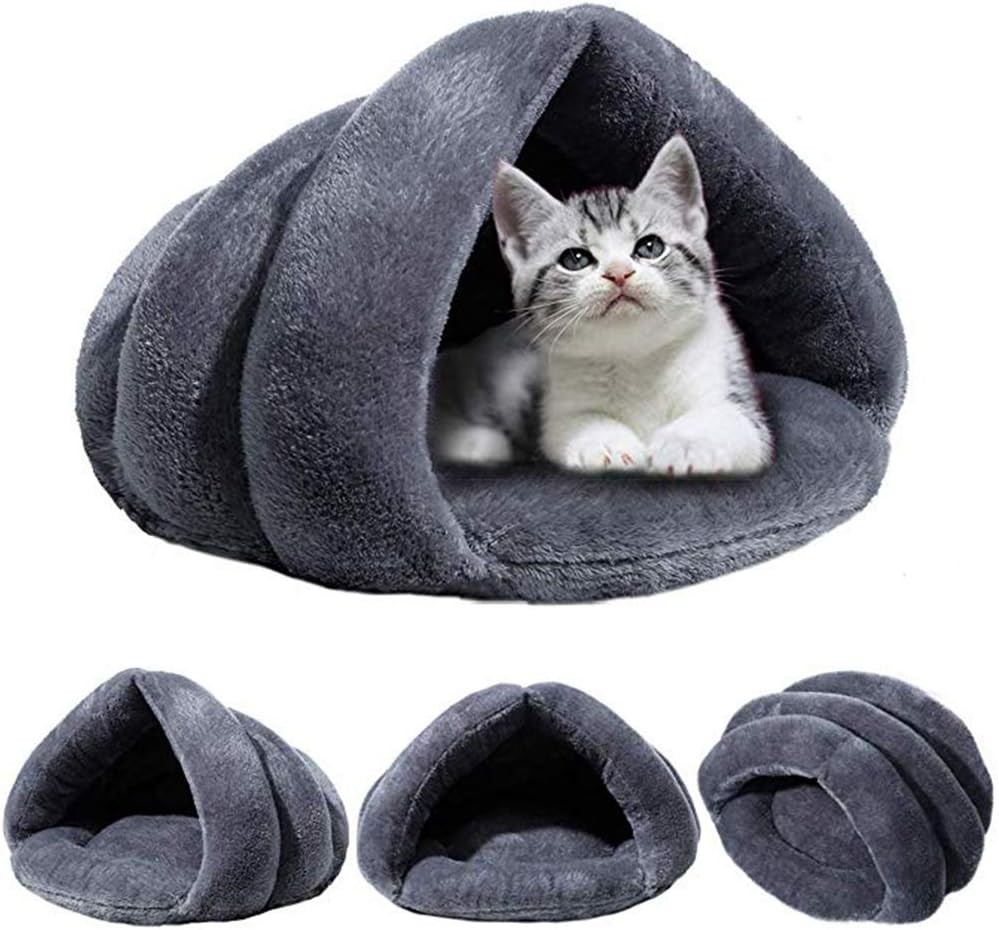 Pet Tent Cave Bed Small Medium Cats Dogs Sleeping Bag Thick Fleece Warm Slipper