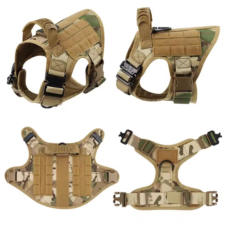 Tactical Dog Harness Medium Large Dog Vest with Dog Leash and Dog Collar