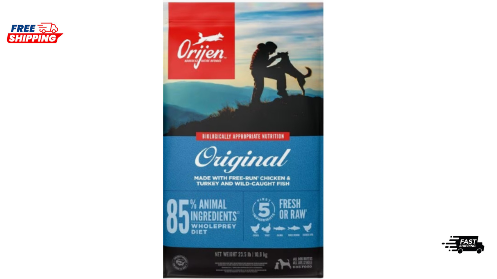 ORIJEN Grain Free, Original, High Protein, Fresh & Raw Animal Ingredients Dry Do
