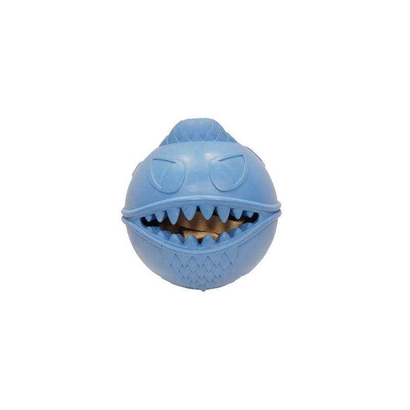 Jolly Pets Monster Ball 2.5 inch Blue Treat Hiding Rubber Toy for Small Dogs