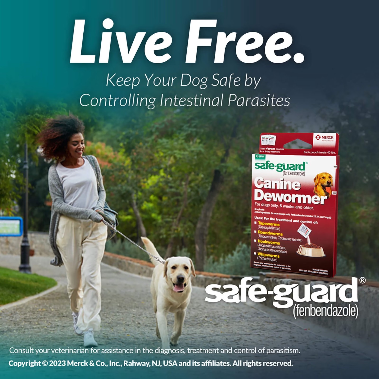 Safe-Guard Panacur Canine Dewormers K9 Dogs 40 lbs 4gm 3-Pack