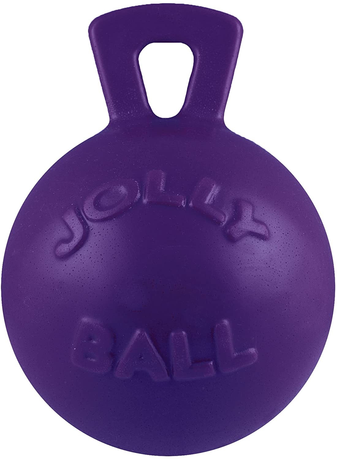 Jolly Pets Tug-n-Toss Ball with Handle Purple 4.5 inch Rubber Toy for Dogs