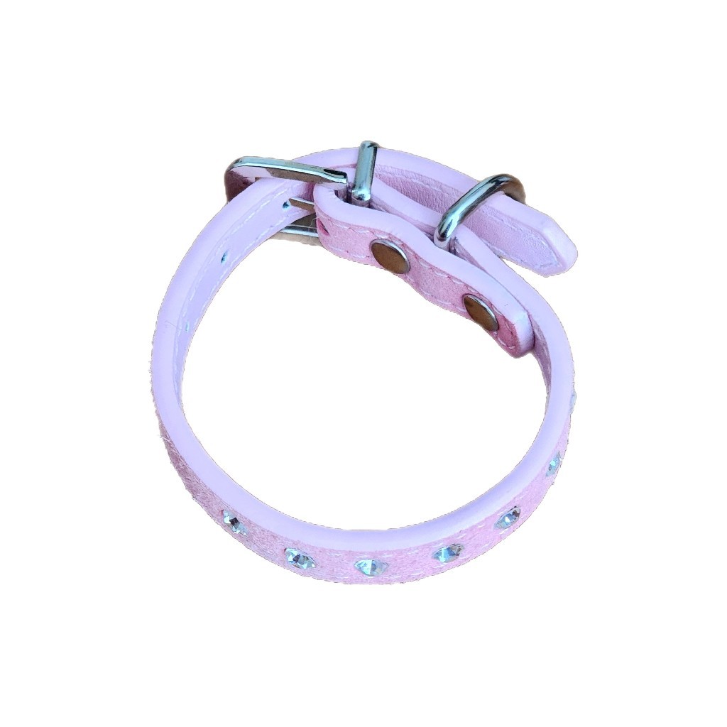 BLING & GLITZY PINK XSS XTRA EXTRA SMALL PUPPY/ CAT COLLAR WITH RHINESTONES
