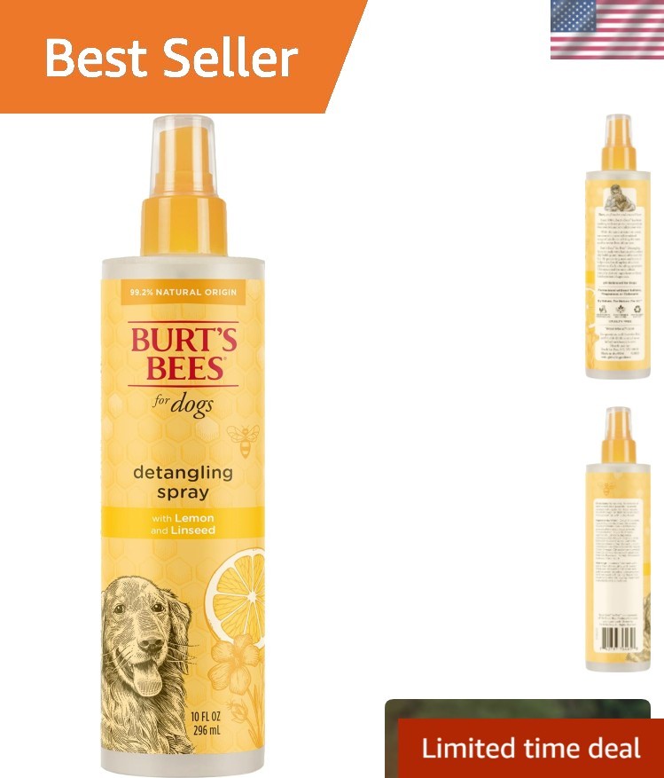 Natural Detangling Spray for Dogs, Lemon & Linseed Oil, 10 oz – Irritation-Free