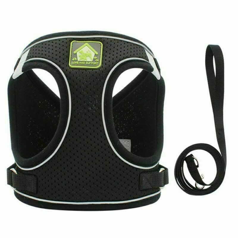 Soft Mesh Reflective Pet Harness & Leash Set Adjustable Vest for Puppy Dog Cat