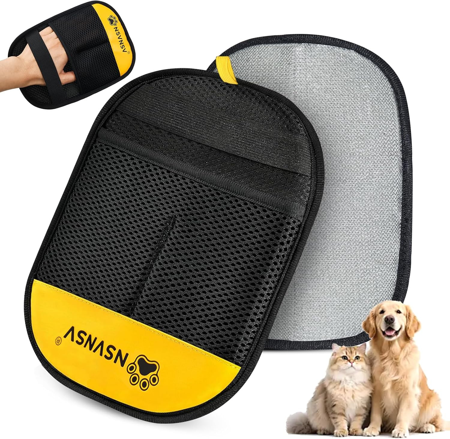 Pet Hair Removal Glove for Cats Dogs, Washable Reusable Animal Fur Removal Tool,