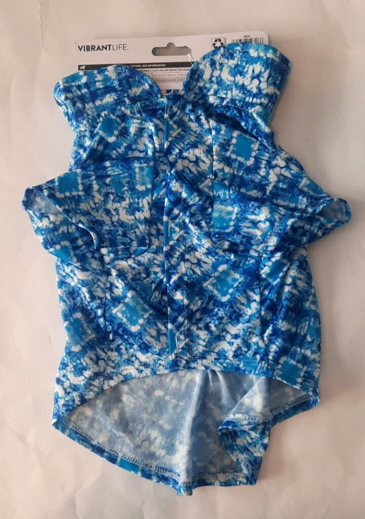 Vibrant Life Cat Dog Pet Clothes Blue And White Size S 10-20 Lb
