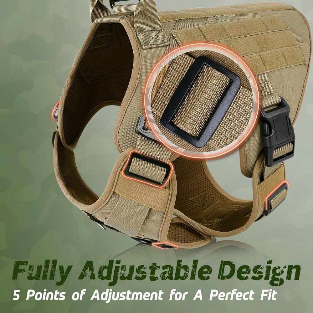 rabbitgoo No-pull Tactical Dog Harness Extra Large Military Training Vest Handle