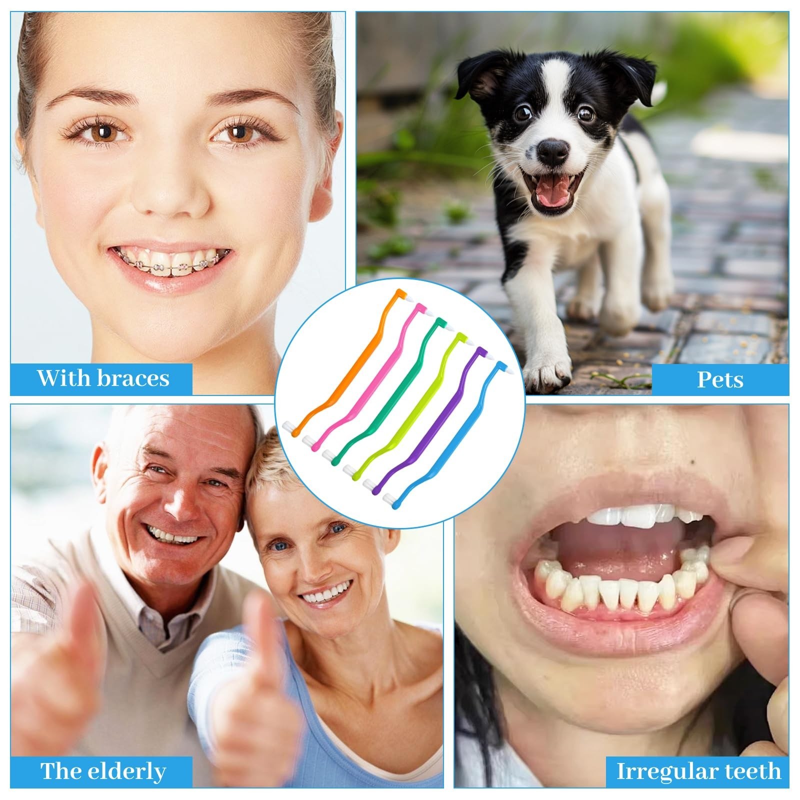 6 Pieces 2-in-1 Toothbrush with Interdental and Wisdom Teeth Brush Heads for …