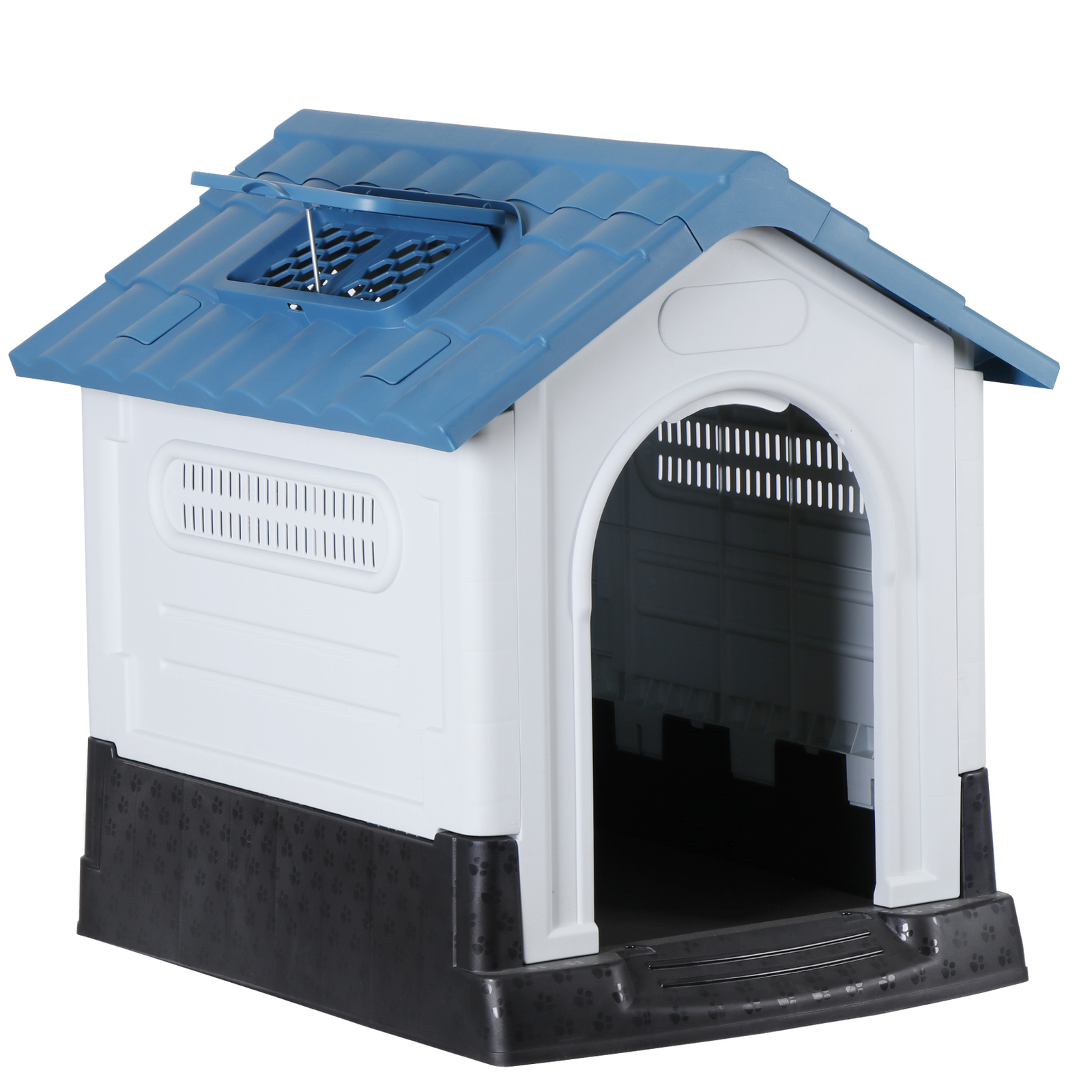 Dog House Indoor Outdoor Ventilate Waterproof Pet Plastic W/ Adjustable Skylight