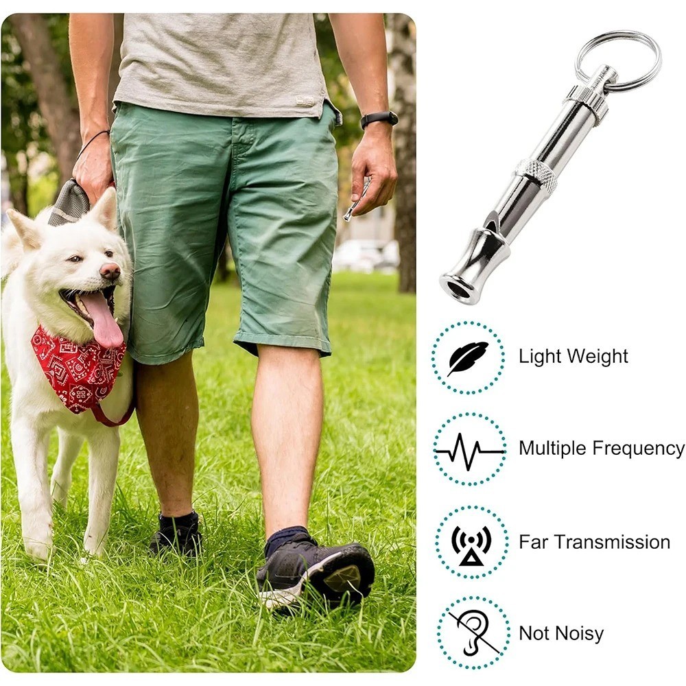 Dog Training Whistle Ultrasonic Adjustable High Pitch Call Recall Stop Barking