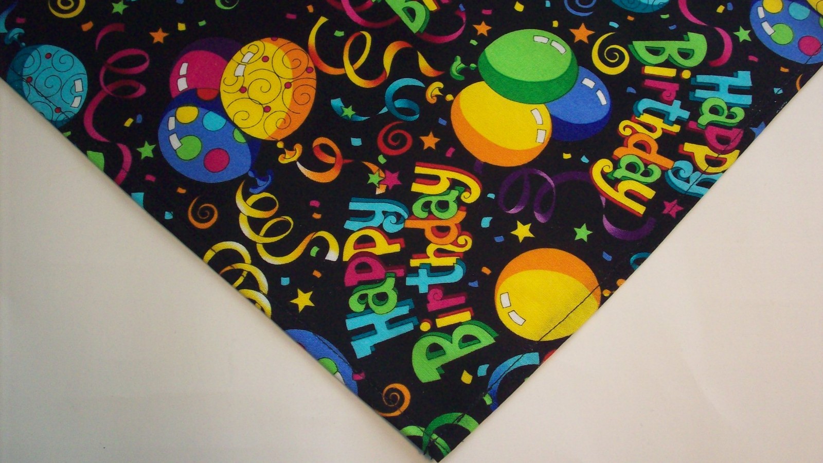 Dog Bandana, Scarf, Tie On, Happy Birthday, XS, S, M, L, XL